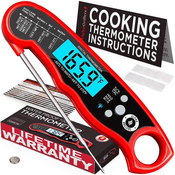 12 Meat Thermometer for Cooking Instant Read Long Stem Waterproof  Stainless Steel Kitchen Thermometer for Deep Frying Candy Turkey BBQ Grill
