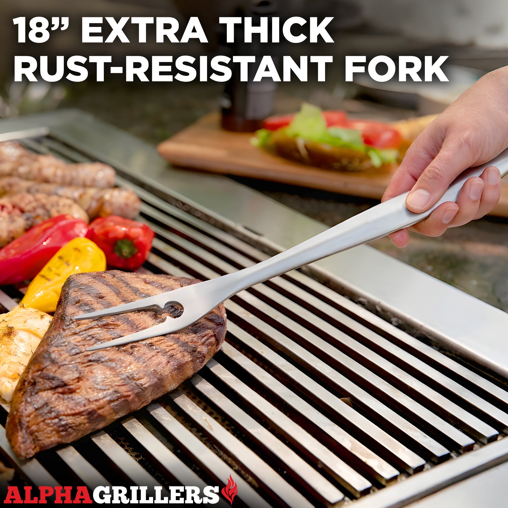 Alpha Grillers Stainless Steel Grill Tool Set - 4 Pack