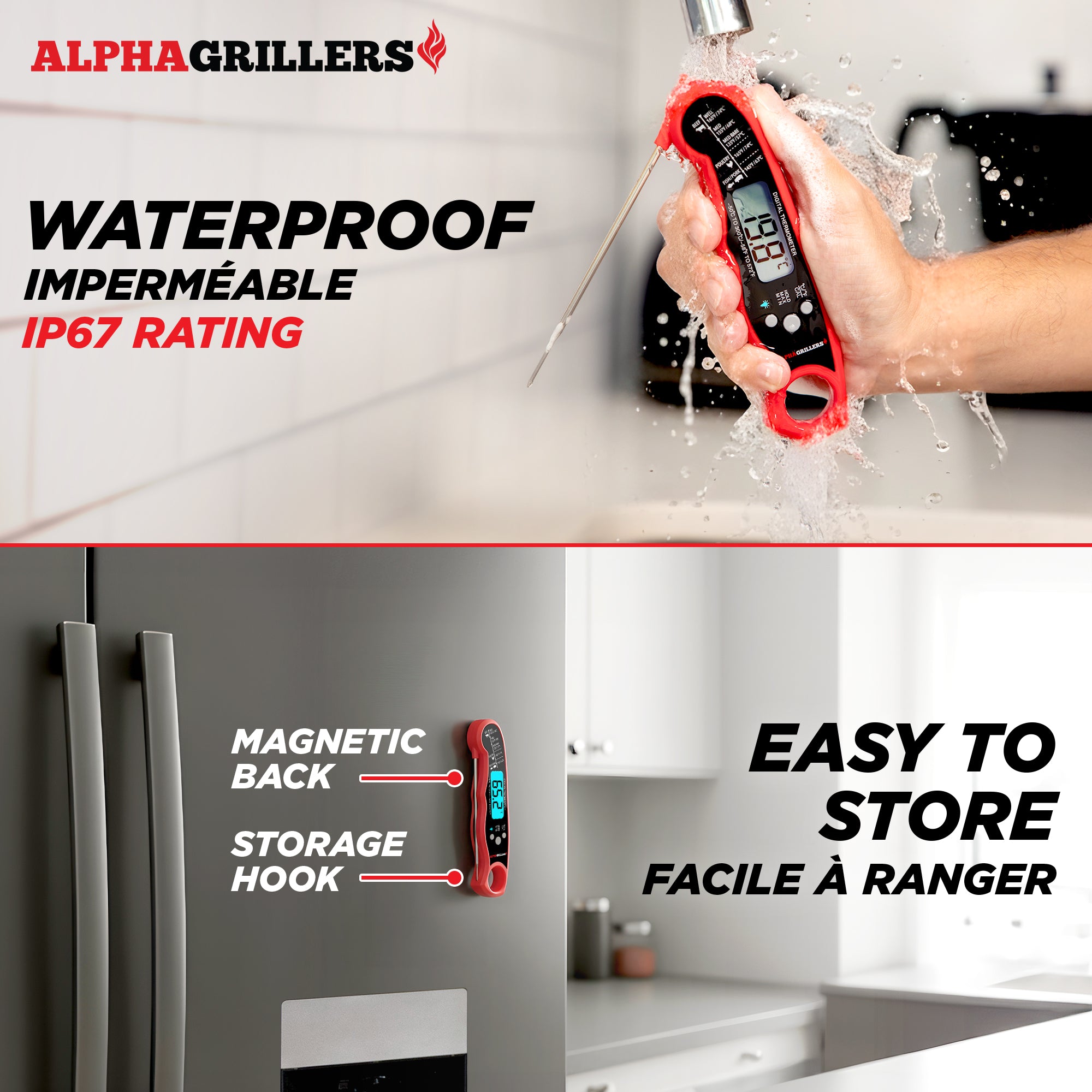 Alpha Grillers Digital Meat Thermometer - Single Battery