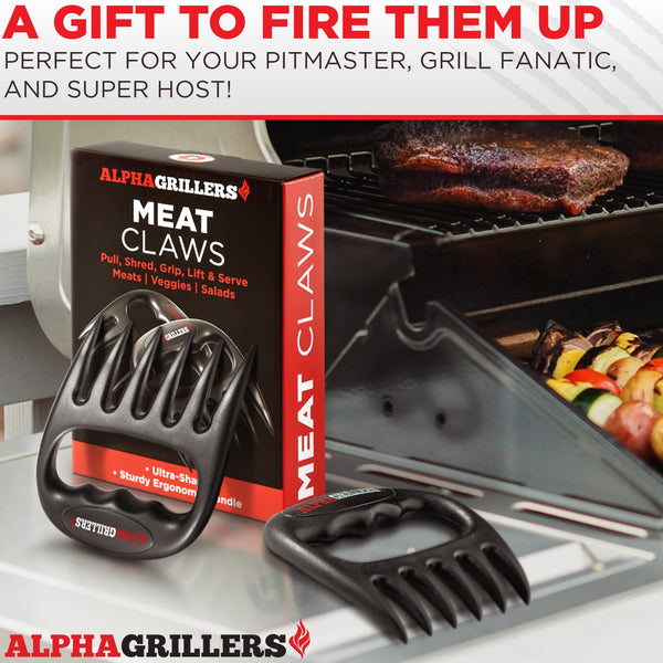 Alpha Grillers Meat Shredder Claws - Stocking Stuffers BBQ Grilling Gifts for Men, Barbecue Smoker Accessories Bear Claws for Shredding Meat BBQ Pulled Pork, Chicken in Kitchen, Grill