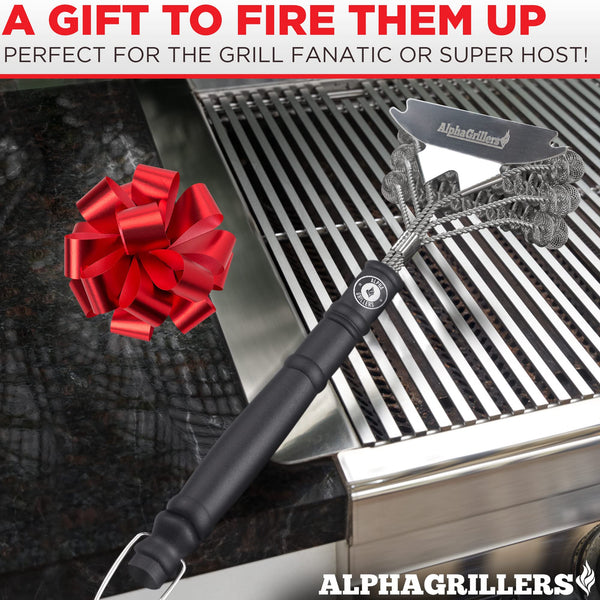 Mountain Grillers - Grill Brush Bristle Free for Barbecue BBQ Cleaning Brushes to Prevent Flare Ups