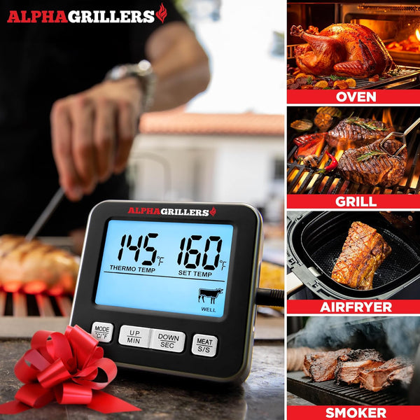Alpha Grillers Turkey Thermometer - Digital Meat Thermometer with Elec