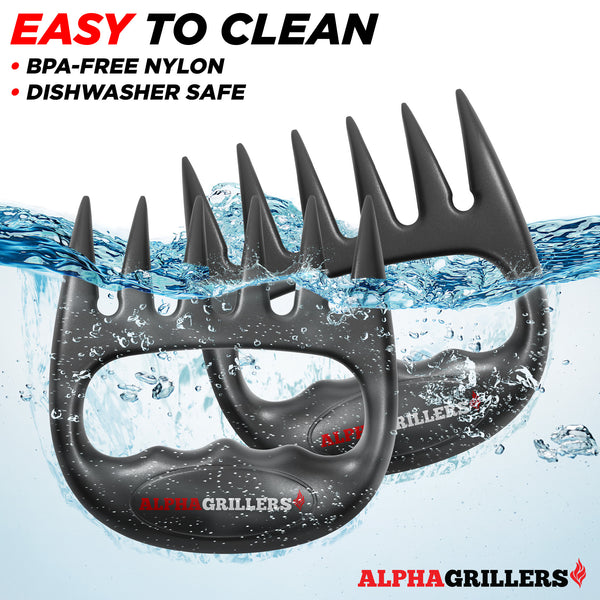 Alpha Grillers Meat Shredder Claws - White Elephant Gifts for Adults - Smoker Accessories Gifts for Men Him Dad - BBQ Grilling Accessories Grill Tools for Shredding, Smoking Pulled Pork